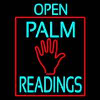 Turquoise Open Palm Readings Red Border Leuchtreklame