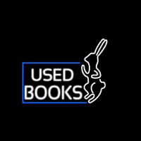 Used Books With Rabbit Logo Leuchtreklame