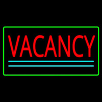 Vacancy Rectangle Green Leuchtreklame