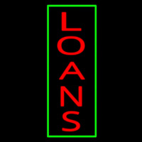 Vertical Red Loans Green Border Leuchtreklame