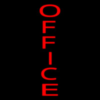 Vertical Red Office Leuchtreklame