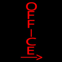 Vertical Red Office With Arrow Leuchtreklame