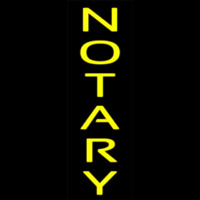 Vertical Yellow Notary Leuchtreklame