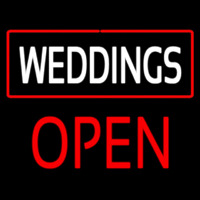 Weddings Block Open Red Leuchtreklame