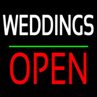 Weddings Block Red Open Green Line Leuchtreklame