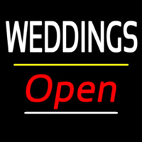 Weddings Open Yellow Line Leuchtreklame