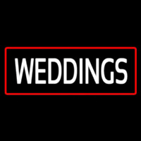 Weddings Rectangle Red Leuchtreklame