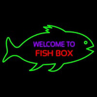 Welcome To Fish Bo  With Green Bo  Leuchtreklame