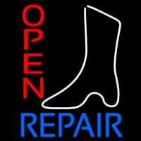 White Boot Repair Open Leuchtreklame