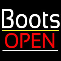 White Boots Open Leuchtreklame