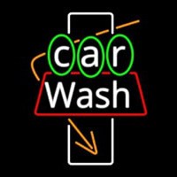 White Car Wash Orange Arrow Leuchtreklame