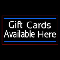 White Gift Cards Available Here Blue Line Leuchtreklame