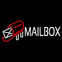 White Mailbo  Red Logo Leuchtreklame