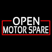 White Open Motor Spare With Red Border Leuchtreklame