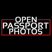 White Open Passport Photos With Red Border Leuchtreklame