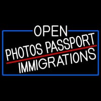 White Open Photos Passport Immigrations With Blue Border Leuchtreklame