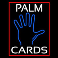 White Palm Cards Red Border Leuchtreklame