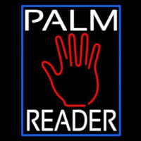 White Palm Reader Blue Border Leuchtreklame