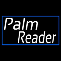 White Palm Reader Blue Rectangle Leuchtreklame