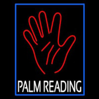 White Palm Reading Blue Border Leuchtreklame