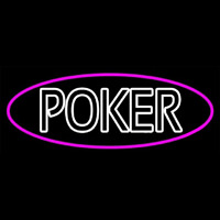 White Poker With Oval Leuchtreklame