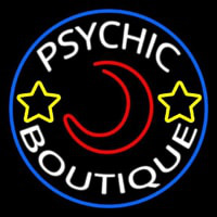 White Psychic Boutique Blue Border Leuchtreklame