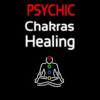 White Psychic Chakras Healing Leuchtreklame