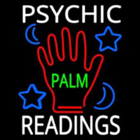 White Psychic Readings Green Palm With Logo Leuchtreklame