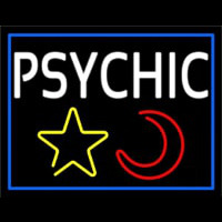 White Psychic With Moon And Star Leuchtreklame