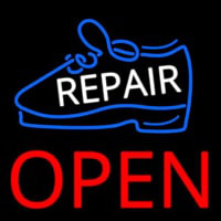 White Repair Shoe Open Leuchtreklame