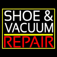 White Shoe And Vacuum Red Repair Leuchtreklame