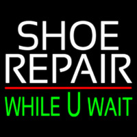 White Shoe Repair Green While You Wait Leuchtreklame