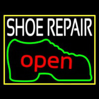 White Shoe Repair Open Leuchtreklame