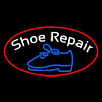 White Shoe Repair With Border Leuchtreklame