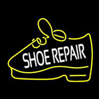 White Shoe Repair Yellow Shoe Leuchtreklame