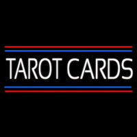 White Tarot Cards With Line Leuchtreklame