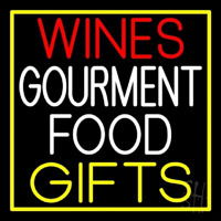 Wines Food Yellow Gifts Leuchtreklame