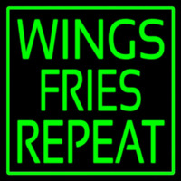 Wings Fries Repeat Leuchtreklame