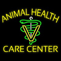 Yellow Animal Health Care Center Leuchtreklame