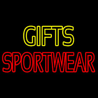 Yellow Gifts Red Sportswear Leuchtreklame