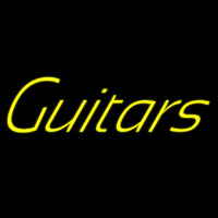 Yellow Guitars Cursive 1 Leuchtreklame