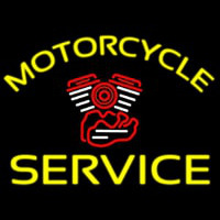 Yellow Motorcycle Service Leuchtreklame