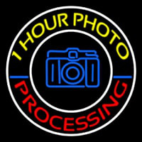 Yellow One Hour Photo Processing Leuchtreklame