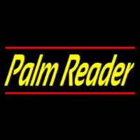 Yellow Palm Reader Red Line Leuchtreklame