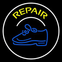 Yellow Repair Shoe With Border Leuchtreklame