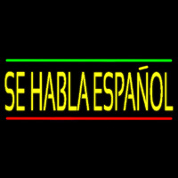 Yellow Se Habla Espanol Leuchtreklame