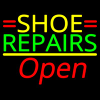 Yellow Shoe Green Repairs Open Leuchtreklame