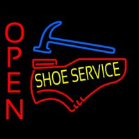 Yellow Shoe Service Open Leuchtreklame