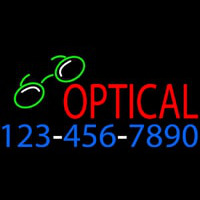 Red Optical With Phone Number Leuchtreklame