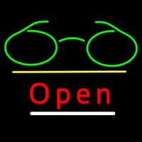 Glasses Logo Open Yellow Line Leuchtreklame